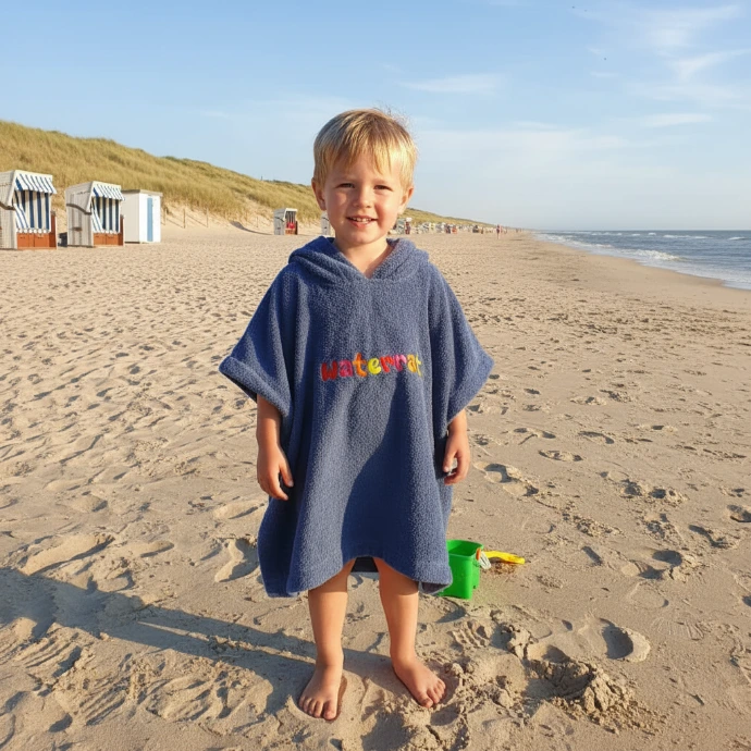badponcho waterrat blauw