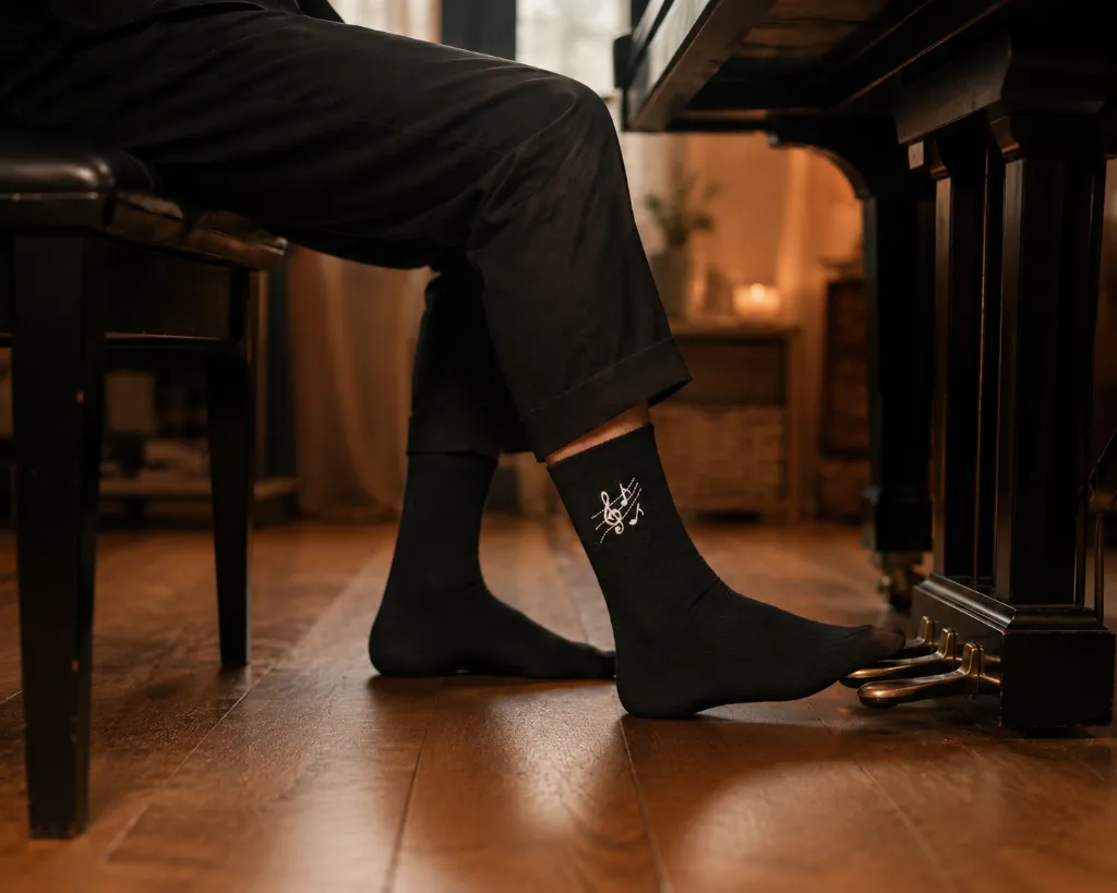 sokken muziek aan piano