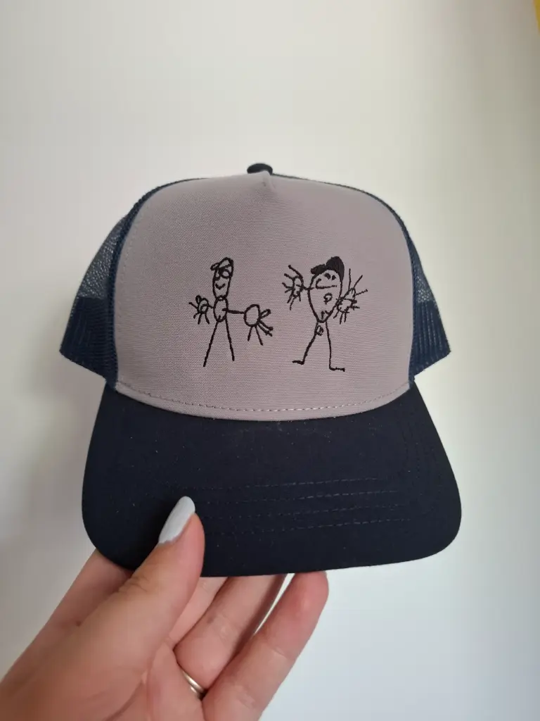 Pet met kindertekening (mesh) (Licht grijs)