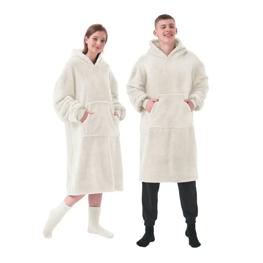 Oversized hoodie (deken) gepersonaliseerd (Wit)
