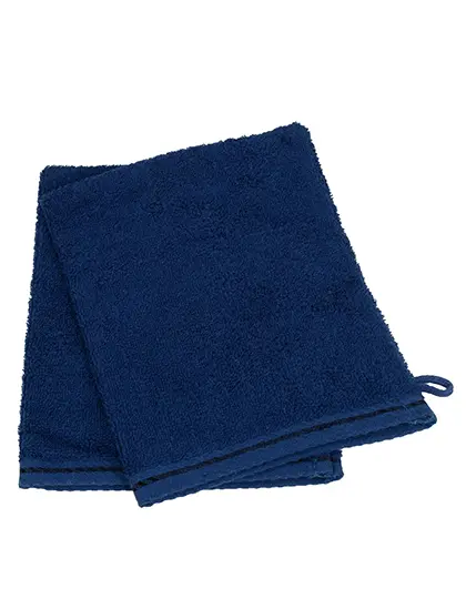 Washandje met naam (Donker blauw)