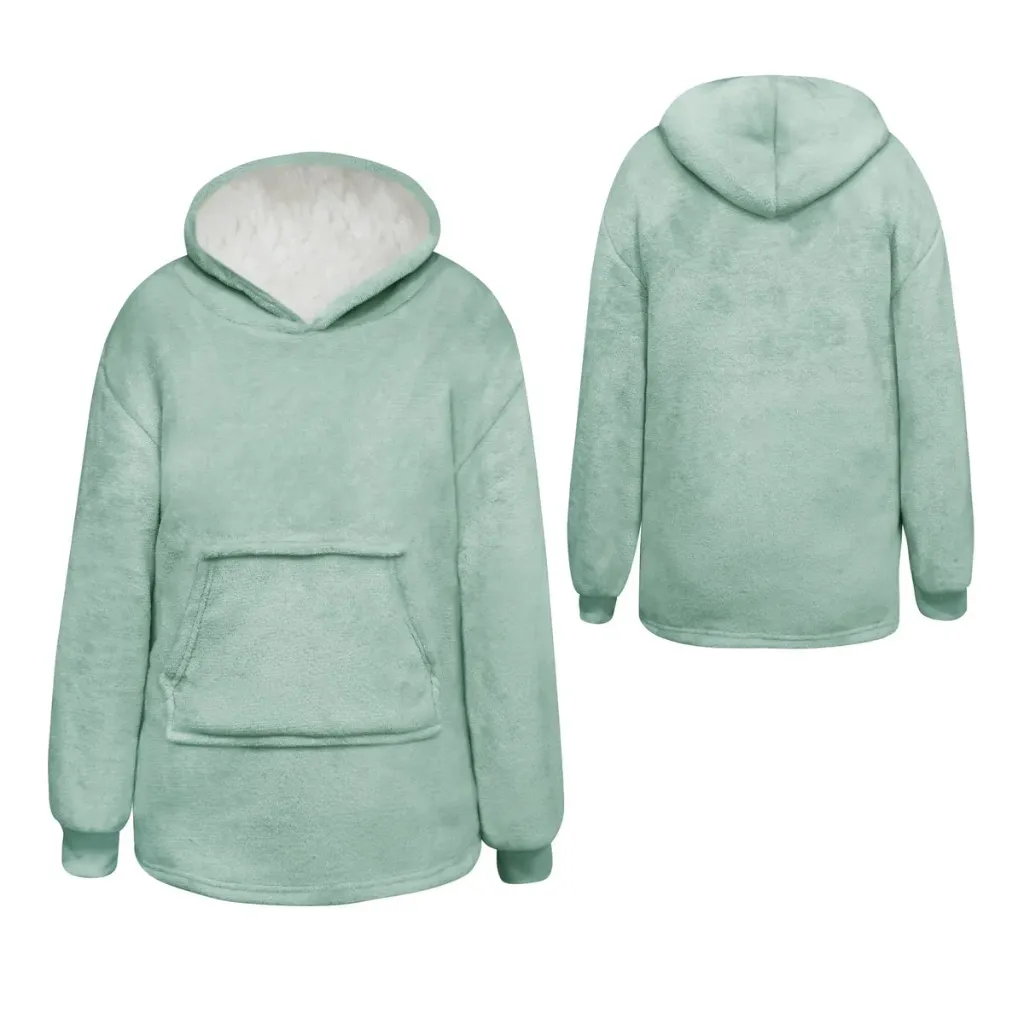 Oversized hoodie (deken) gepersonaliseerd (kids) (Licht blauw)