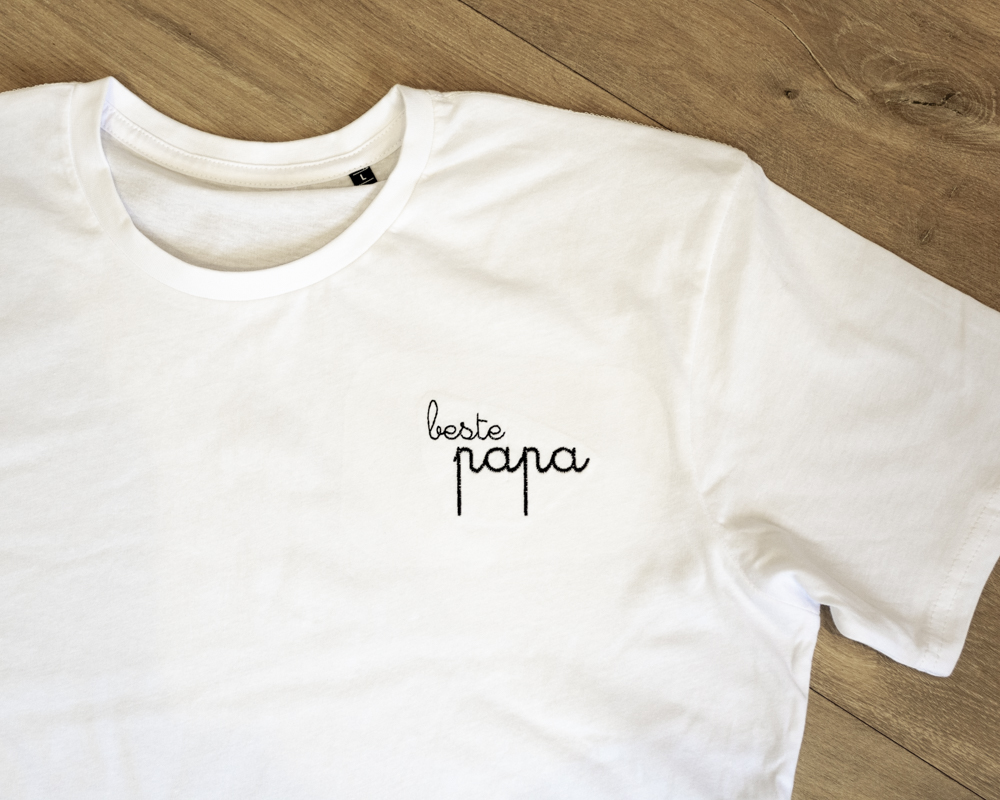 T-shirt beste papa script (S, Grijs)