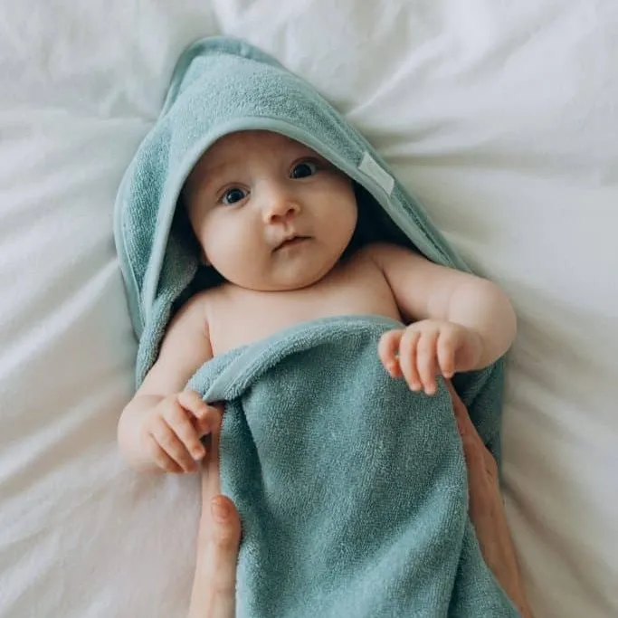 Kids badcape met naam (80x80 cm, Blush)