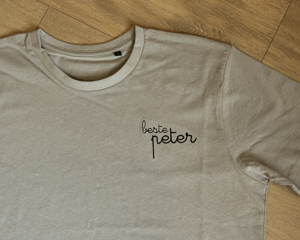 T-shirt beste peter script (S, Grijs)
