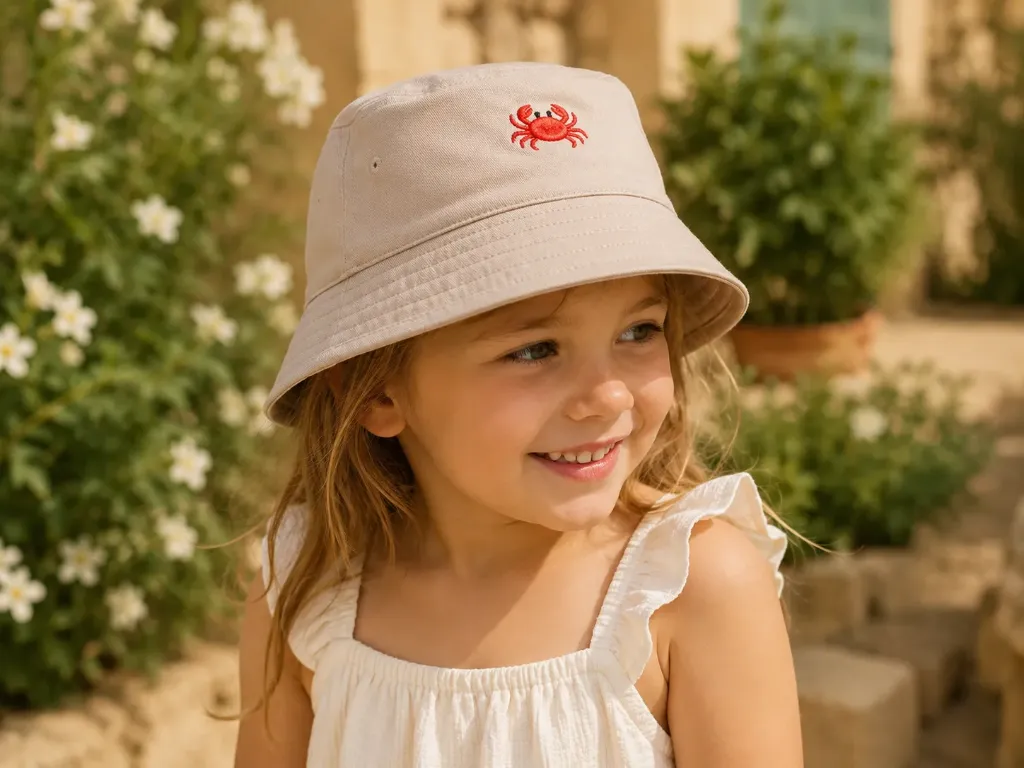 Zomer bucket hat junior (Licht roze, 3-6 jaar)