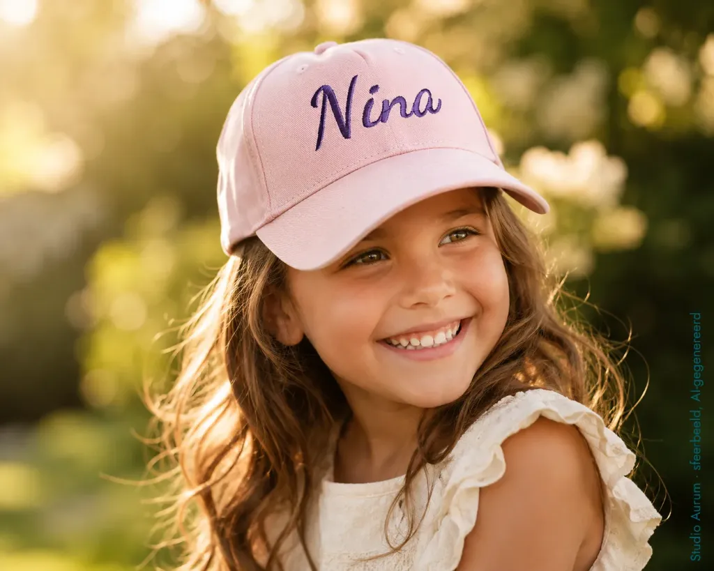 Kinderpet met naam (Donker blauw)