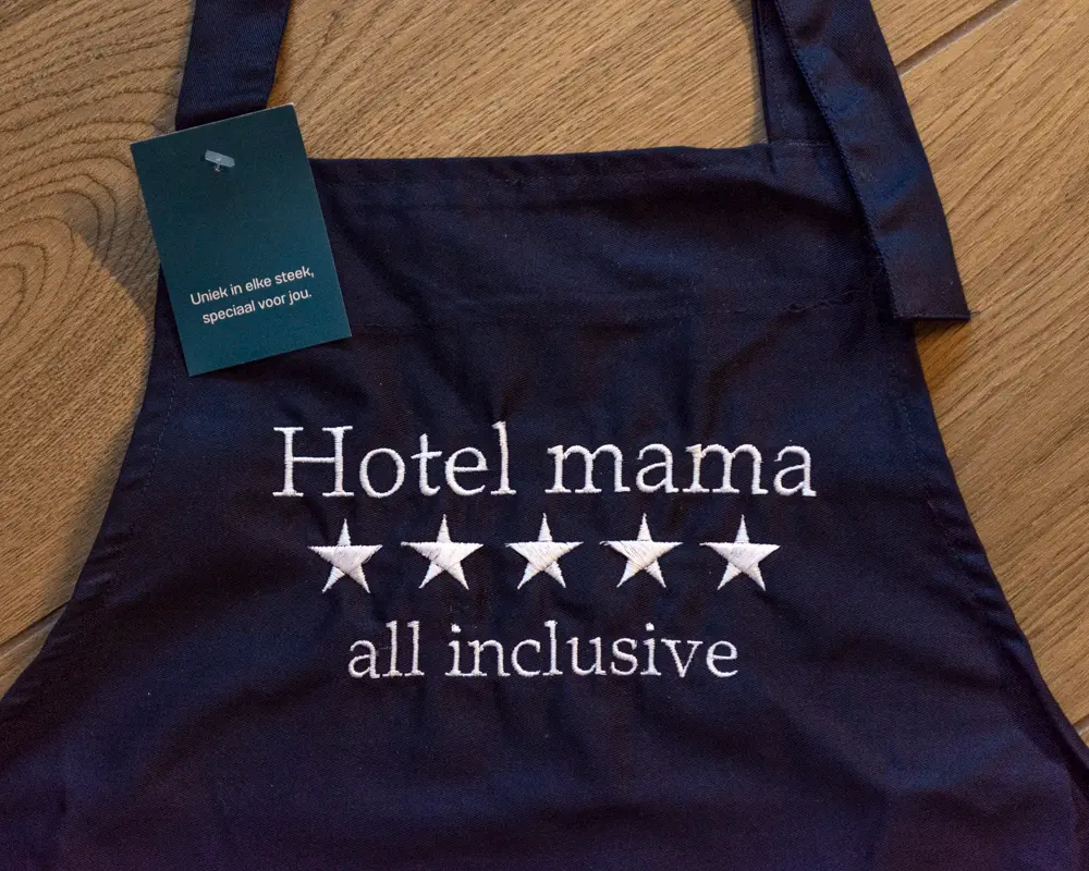 Schort "Hotel mama" (Donker blauw)