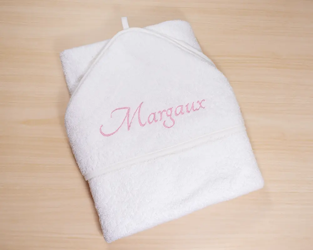 Badcape met naam (Wit)