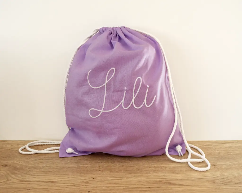 Turnrugzak met naam (Licht grijs)