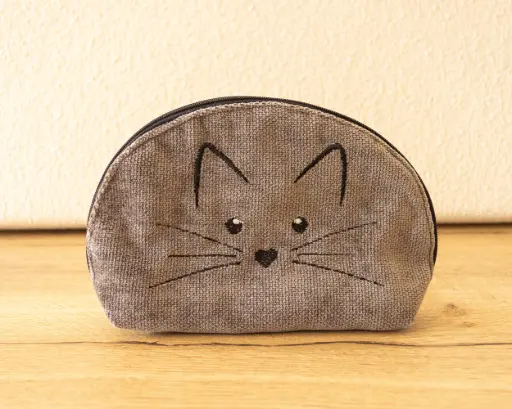 Make-up tas kat 1 grijs