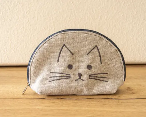 Make-up tas kat 2 licht grijs